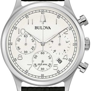 Bulova Herrklocka 96B354 Vit/Läder Ø43 mm