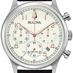 Bulova Herrklocka 96B355 Classic Vit/Läder Ø43 mm