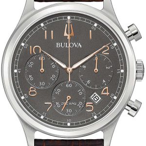 Bulova Herrklocka 96B356 Grå/Läder Ø43 mm