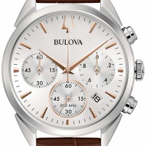 Bulova Herrklocka 96B370 Precisionist Silverfärgad/Läder Ø42 mm