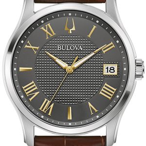 Bulova Herrklocka 96B389 Wilton Grå/Läder Ø41 mm