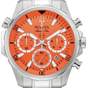 Bulova Herrklocka 96B395 Marine Star Orange/Stål Ø47 mm