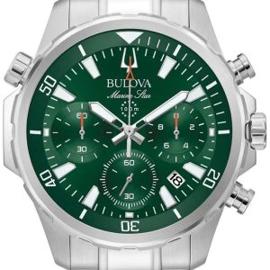 Bulova Herrklocka 96B396 Marine Star Grön/Stål Ø47 mm