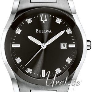 Bulova Herrklocka 96D104 Diamond Svart/Stål Ø40 mm