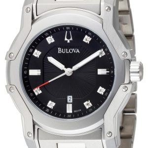 Bulova Herrklocka 96D109 Diamond Svart/Stål Ø44 mm