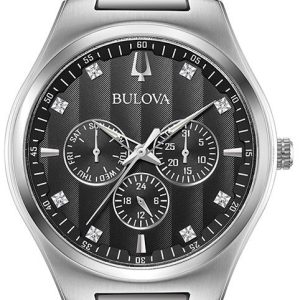 Bulova Herrklocka 96D143 Diamond Svart/Stål Ø42 mm