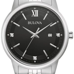 Bulova Herrklocka 96D151 Diamond Svart/Stål Ø41 mm