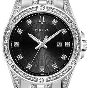 Bulova Herrklocka 96K105 Crystal Svart/Stål Ø43 mm