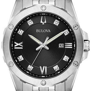 Bulova Herrklocka 96K106 Diamond Svart/Stål Ø43 mm