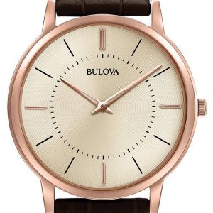 Bulova Herrklocka 97A126 Dress Beige/Läder Ø40 mm