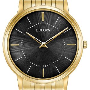 Bulova Herrklocka 97A127 Dress Svart/Gulguldtonat stål Ø40 mm