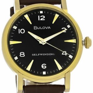 Bulova Herrklocka 97A151 American Clipper Svart/Läder Ø39 mm