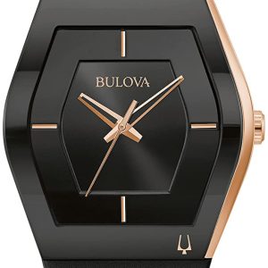 Bulova Herrklocka 97A163 Latin Svart/Gummi