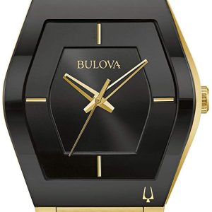 Bulova Herrklocka 97A164 Latin Svart/Gulguldtonat stål