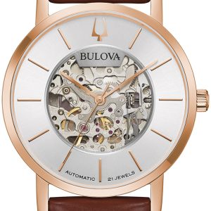 Bulova Herrklocka 97A172 Silverfärgad/Läder Ø42 mm