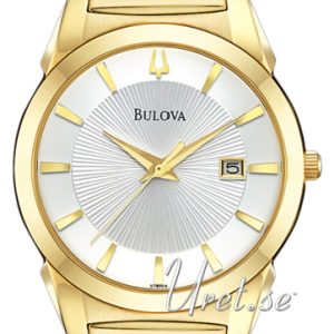 Bulova Herrklocka 97B108 Dress Vit/Gulguldtonat stål Ø38 mm