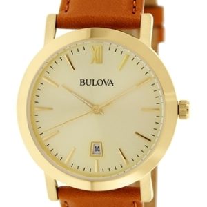 Bulova Herrklocka 97B135 Champagnefärgad/Läder Ø38 mm