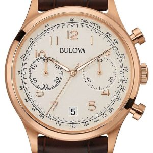 Bulova Herrklocka 97B148 Silverfärgad/Läder Ø43 mm