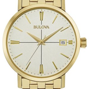 Bulova Herrklocka 97B152 Bracelet Beige/Gulguldtonat stål Ø39 mm