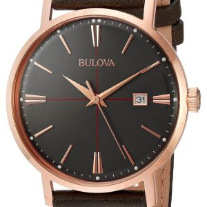 Bulova Herrklocka 97B154 Dress Grå/Läder Ø39 mm