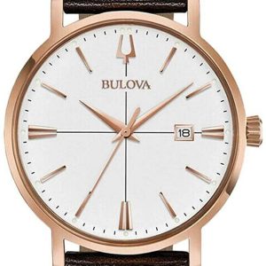 Bulova Herrklocka 97B166 Aerojet Vit/Läder Ø39 mm