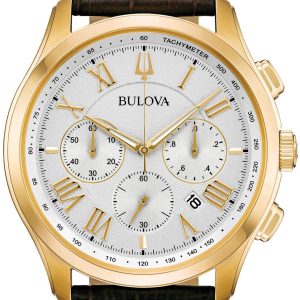 Bulova Herrklocka 97B169 Vit/Läder Ø45 mm