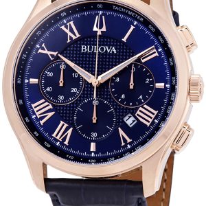 Bulova Herrklocka 97B170 Blå/Läder Ø46 mm