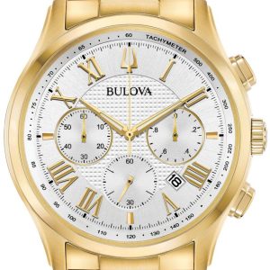 Bulova Herrklocka 97B171 Silverfärgad/Gulguldtonat stål Ø46.5 mm