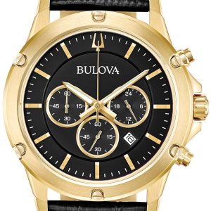 Bulova Herrklocka 97B179 Svart/Läder Ø42 mm