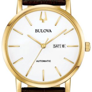 Bulova Herrklocka 97C107 Dress Vit/Läder Ø42 mm