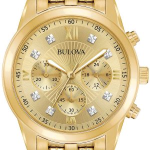 Bulova Herrklocka 97D114 Gulguldstonad/Gulguldtonat stål Ø40 mm