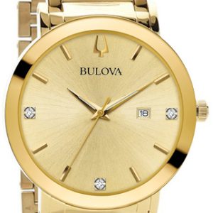 Bulova Herrklocka 97D115 Diamond Gulguldstonad/Gulguldtonat stål