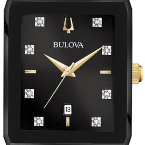 Bulova Herrklocka 97D118 Diamond Svart/Gulguldtonat stål