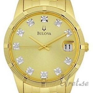 Bulova Herrklocka 97F43 Diamonds Herr Gulguldstonad/Gulguldtonat