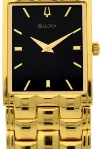 Bulova Herrklocka 97X100 Svart/Gulguldtonat stål