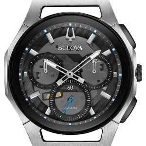 Bulova Herrklocka 98A161 Skelettskuren/Gummi Ø44 mm