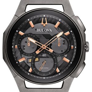 Bulova Herrklocka 98A162 Skelettskuren/Gummi Ø44 mm