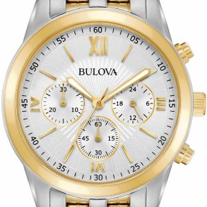 Bulova Herrklocka 98A169 Silverfärgad/Gulguldtonat stål Ø40 mm