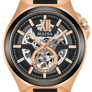 Bulova Herrklocka 98A177 Svart/Gummi Ø46 mm