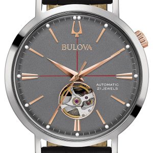 Bulova Herrklocka 98A187 Grå/Läder Ø41 mm