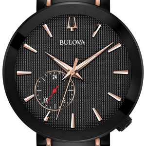 Bulova Herrklocka 98A188 Dress Svart/Roséguldstonat stål Ø42 mm