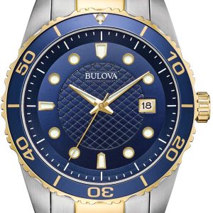 Bulova Herrklocka 98A200 Blå/Gulguldtonat stål Ø43 mm