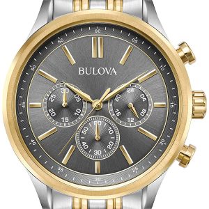 Bulova Herrklocka 98A215 Grå/Gulguldtonat stål Ø42 mm