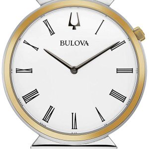 Bulova Herrklocka 98A233 Classic Vit/Gulguldtonat stål Ø38 mm