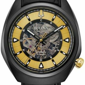 Bulova Herrklocka 98A241 Gulguldstonad/Läder Ø44.5 mm