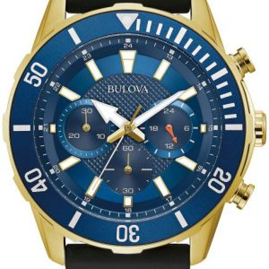 Bulova Herrklocka 98A244 Blå/Gummi Ø44 mm