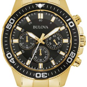 Bulova Herrklocka 98A248 Classic Svart/Gulguldtonat stål Ø42 mm