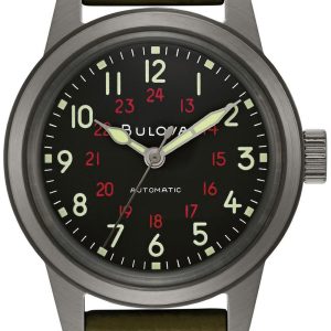 Bulova Herrklocka 98A255 Grön/Läder Ø38 mm