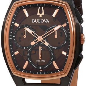 Bulova Herrklocka 98A264 Curv Brun/Läder