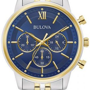 Bulova Herrklocka 98A274 Blå/Gulguldtonat stål Ø41 mm